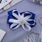 Резинка для волос бант "Школьница" 7 см, цветочек, синий - Фото 1