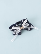 Резинка для волос бант «Школьница», горох, 7 см, бело-синяя  (артикул 3522171)  большой выбор товаров оптом и в розницу по низким ценам с доставкой