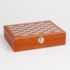 Набор 6 в 1: фляжка 8 oz, рюмка, воронка, кубики 5 шт, карты, шахматы, 18 х 24 см - фото 16098097