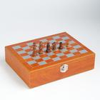 Набор 6 в 1: фляжка 8 oz, рюмка, воронка, кубики 5 шт, карты, шахматы, 18 х 24 см , микс - фото 9747073