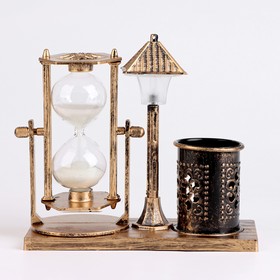Песочные часы 'Уличный фонарик',сувенирные,подсветка,каранд-цей, 6.5 х 15.5 х 14.5 см, микс