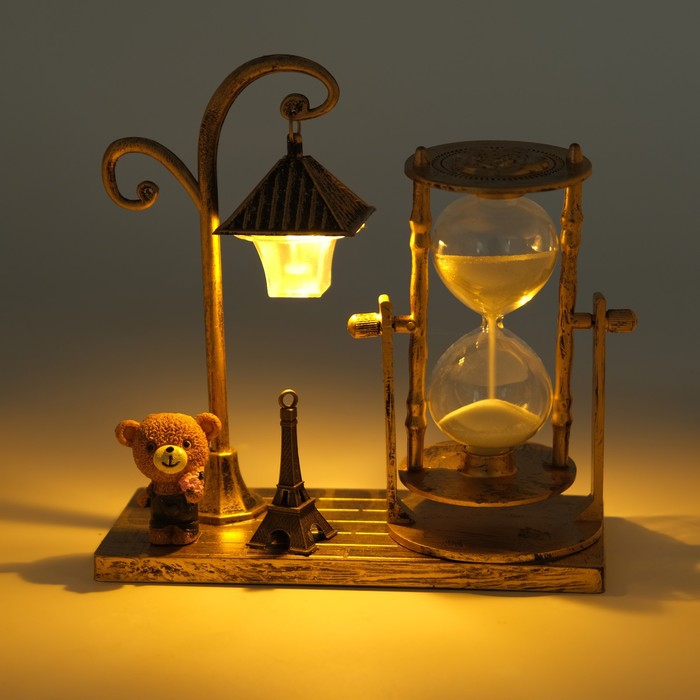 Песочные часы "Уличный фонарик", сувенирные, с подсветкой, 15.5 х 6.5 х 15.5 см, микс - фото 1908395823