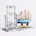 Песочные часы "Фрегат", сувенирные, 15.5 х 6.5 х 12.5 см, микс - фото 8401558