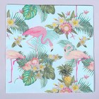 Салфетки бумажные «Фламинго с цветами», 33х33 см, набор 20 шт. - фото 318099894