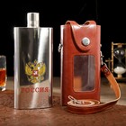Фляжка для алкоголя и воды, 330 мл, "Россия", нержавеющая сталь, чехол, подарочная - фото 8401594