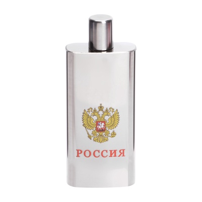 Фляжка «Россия», нержавеющая сталь, чехол, 330 мл