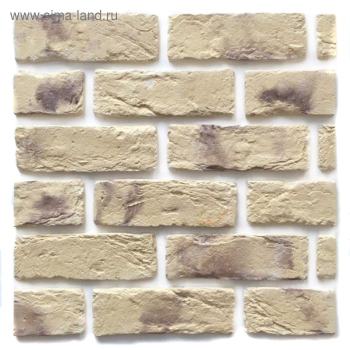 Декоративный камень Кирпич оптима (62шт в наборе), бежевый, 1м2