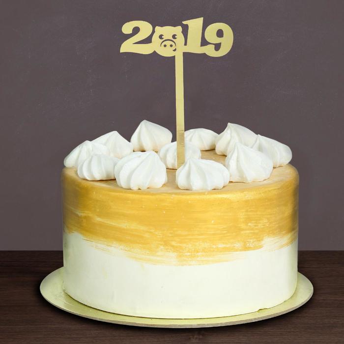 Украшение для торта «2019», хрюшка - Фото 1