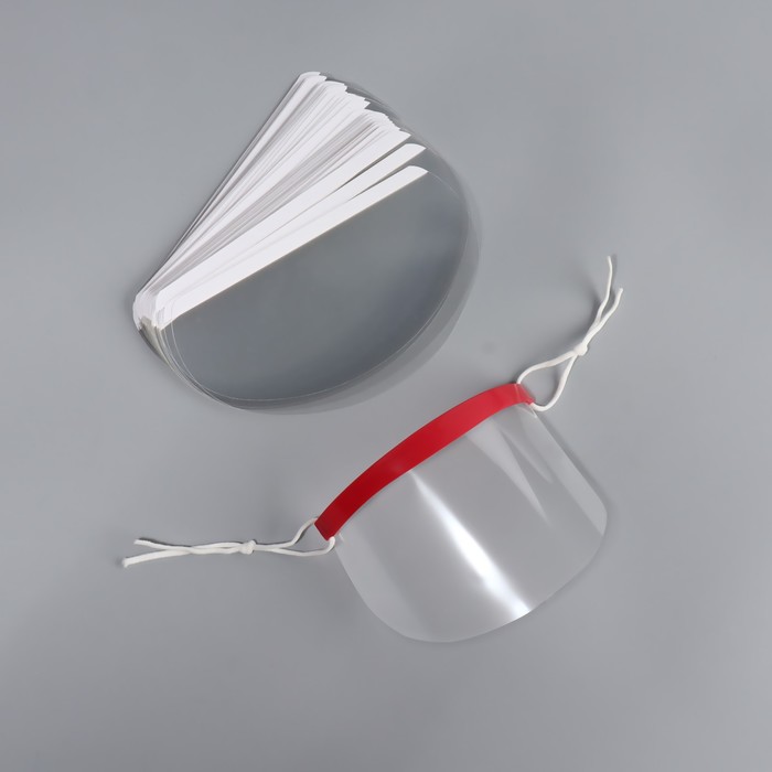 Маска для защиты лица при стрижке, 50 сменных масок, 9 × 18,5 см, цвет красный - фото 1908395946