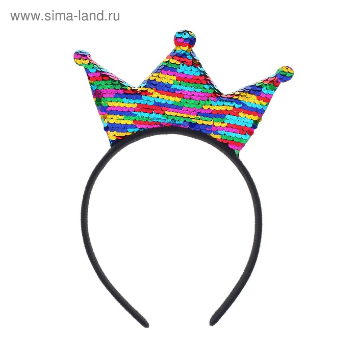 Карнавальный ободок «Корона», с пайетками - Фото 1