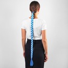 Коса на резинке, 80 см, цвет голубой - Фото 2