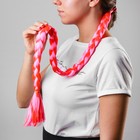 Коса на резинке, 80 см, цвет розовый - Фото 1