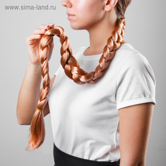 Коса на резинке, 80 см, цвет русый - Фото 1