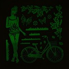 Наклейка интерьерная голография фосфорная "Девушка с велосипедом" 29х29 см - Фото 2