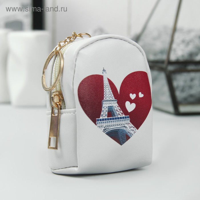 Кошелёк женский, отдел на молнии, кольцо, цвет белый - Фото 1