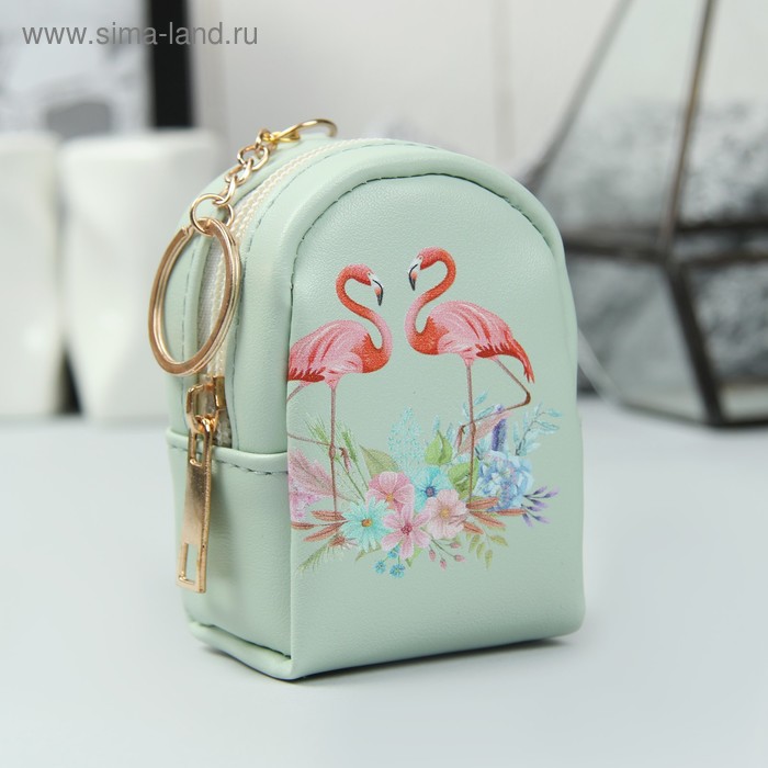 Кошелёк женский, отдел на молнии, кольцо, цвет мятный - Фото 1