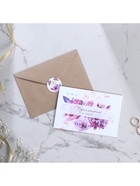 Приглашение на свадьбу в крафтовом конверте «Фиолетовые цветы», 10 х 15 см. - Фото 2