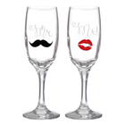 Набор бокалов для шампанского "Mr.&Mrs" 2 штуки, тип нанесения рисунка: деколь - Фото 1