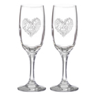 Набор бокалов для шампанского "Love" сердце, 2 штуки, тип нанесения рисунка: деколь - Фото 1