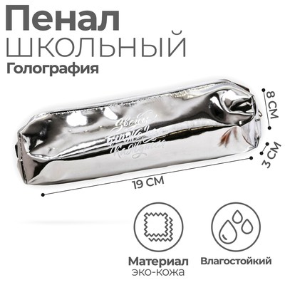 Пенал школьный, искусственная кожа «Звёзды ближе, чем кажутся» 8×19×3 см