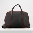 Сумка дорожная на колёсах, отдел на молнии, наружный карман, цвет чёрный - Фото 3