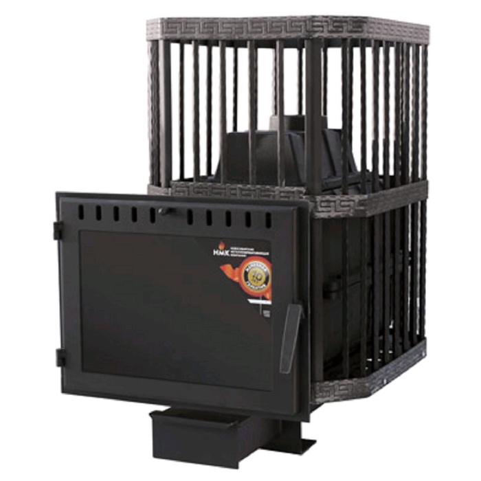 Печь для бани «Сибирь 24», чугунная, панорамное стекло, сетка, толщина металла 10 мм - Фото 1