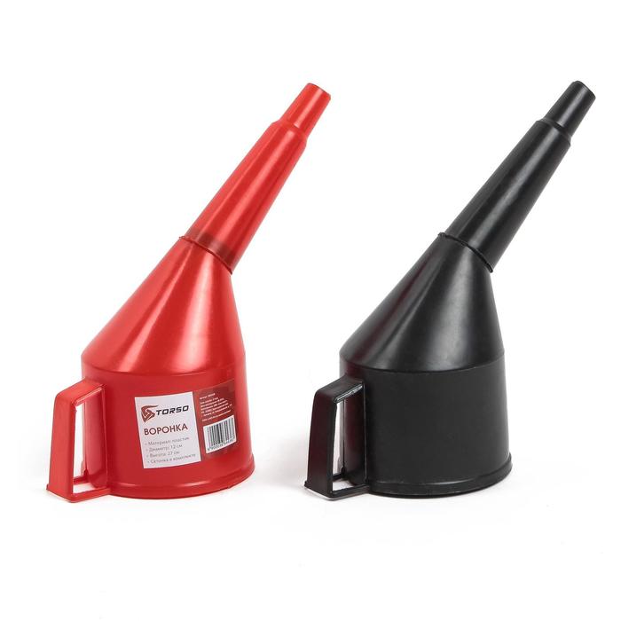 Воронка TORSO Для ГСМ с сеткой, диаметр 12 см, высота 27 см, МИКС - Фото 1
