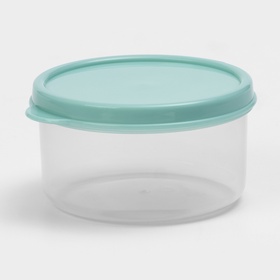Контейнер для хранения еды Доляна, 150 мл, пластик, прозрачный, крышка бирюзовая (комплект 5 шт)
