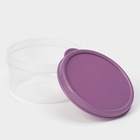 Контейнер для хранения еды Доляна, 150 мл, пластик, прозрачный, крышка фиолетовая - Фото 3
