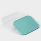 Контейнер для хранения еды Доляна, 1.2 л, пластик, прозрачный, крышка бирюзовая - Фото 3