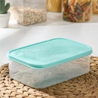 Контейнер для хранения еды Доляна, 1.2 л, пластик, прозрачный, крышка бирюзовая - Фото 5