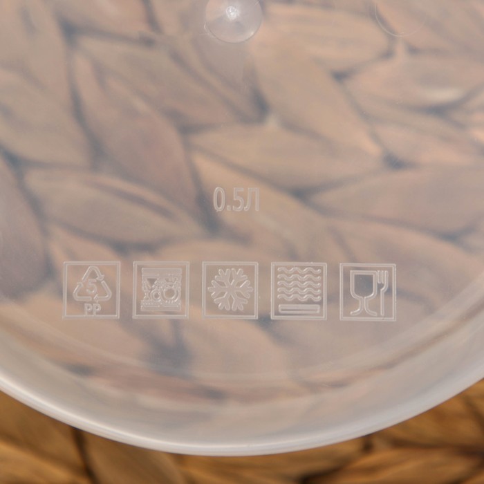 Набор контейнеров пищевых круглых Доляна, 3 шт: 150 мл, 300 мл, 500 мл, цвет бирюзовый - фото 1889285579