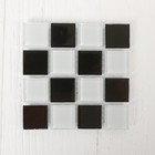 Мозаика стеклянная на клеевой основе № 28, цвет чёрный с белым - Фото 1