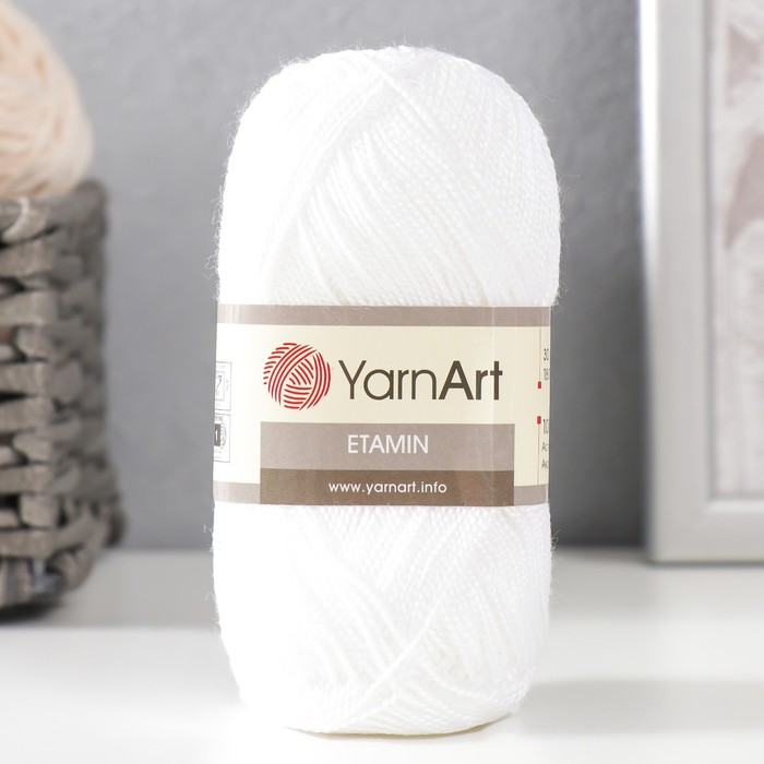 

Пряжа "Etamin" 100% акрил 180м/30гр (421 белый)