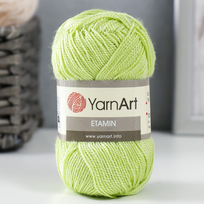Пряжа "Etamin" 100% акрил 180м/30гр (452-А св. зелёный)