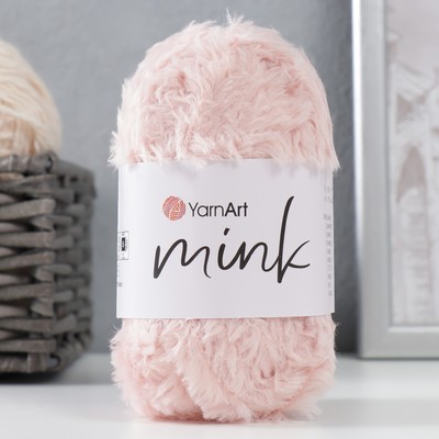 Пряжа для вязания спицами, крючком YarnArt, Mink, 100% полиамид, 75 м/50 г, (341 бл. розовый)