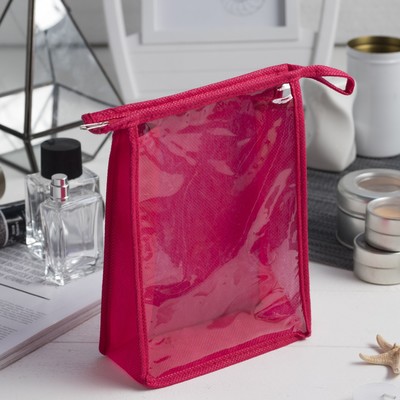 Косметичка ПВХ, отдел на молнии, цвет красный