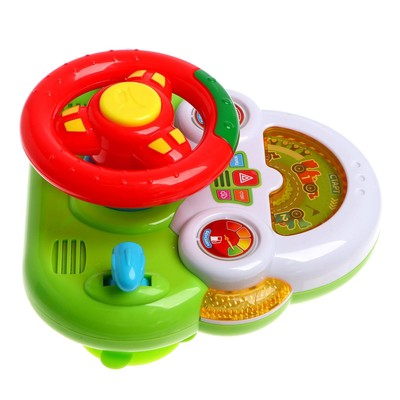 Детский музыкальный руль «Машинки», световые и звуковые эффекты, работает от батареек