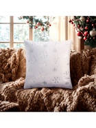 Наволочка декоративная новогодняя «Этель. Снежинка» 43×43 см, 100% п/э, серебро - Фото 2