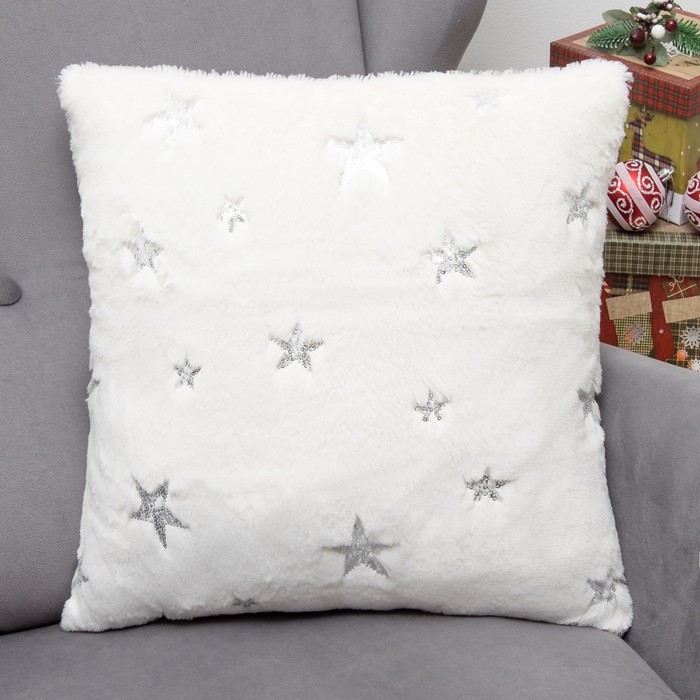 Наволочка декоративная «Этель. Звезда», 43×43 см, 100% п/э, серебро - Фото 1