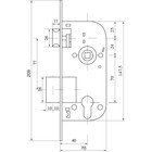 Замок врезной Fuaro SET F1611 AB, с ручкой, цвет бронза - Фото 2
