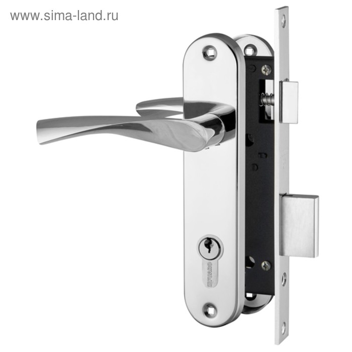Замок врезной Fuaro SET F1611 CP, с ручкой, цвет хром - Фото 1