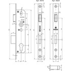 Корпус узкопрофильного замка Fuaro 4916-25/92 CP, с защелкой, м/о 92 мм, цвет хром - Фото 2