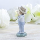 Сувенир керамика "Мальчик в голубом комбинезоне с горшочком в руках" 13х6,3х4,8 см - Фото 3
