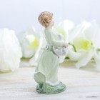 Сувенир керамика "Девочка в зелёном платье с котёнком" 15х7,8х5,8 см - Фото 2