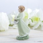 Сувенир керамика "Девочка в зелёном платье с котёнком" 15х7,8х5,8 см - Фото 3