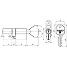 Цилиндровый механизм Fuaro 100 CM 68 (26х10х32) PB, с вертушкой, цвет латунь - Фото 2