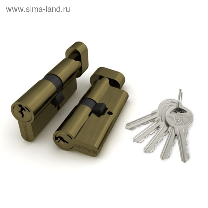 Цилиндровый механизм Fuaro 100 ZM 70 30х10х30 AB с вертушкой 5 ключей цвет бронза 618₽