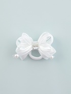 Бант для волос на резинке «Школьница», жемчужинки на лентах, 7.5 см, белый - Фото 6