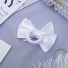 Бант для волос на резинке «Школьница», кружева, 7 см, белый - фото 51157356